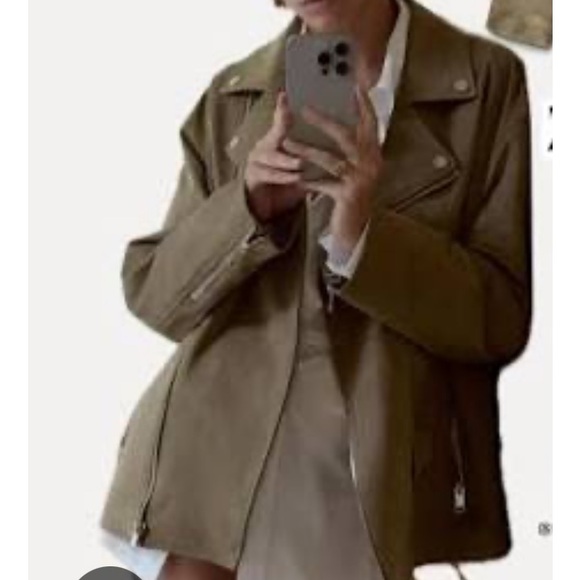 ZARA FAUX SUEDE BIKER JACKET - Picture 7 of 16